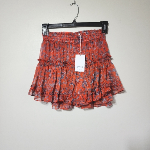 New MISA LOS ANGELES Marion Paisley Ruffle Miniskirt - Picture 6 of 9